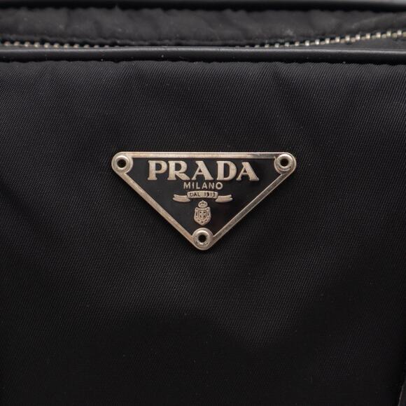 PRADA Tessuto Nylon Triangle Logo Bauletto Bag Black Vintage Y2K RARE - Picture 8 of 15